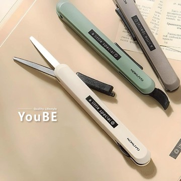 𝗬𝗼𝘂𝗕𝗘🦭 隨身筆型剪刀 附拆箱刀｜隔日到貨 筆型剪刀 開箱刀 拆箱刀 折疊剪刀 剪刀 小剪刀 安全剪刀