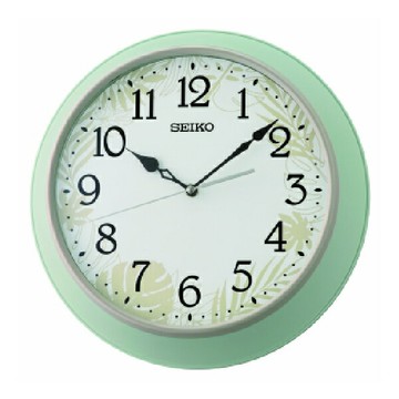 seiko SK037 精工鐘 (QXA832M) 植物花卉數字圓形掛鐘 淺綠色外框  32.7cm｜樂天全館特惠中★指定刷卡回饋10%