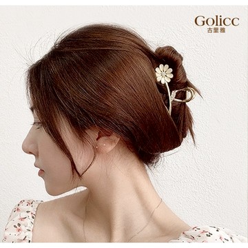 【Golicc】 髮夾 貓眼石 氣質 花朵