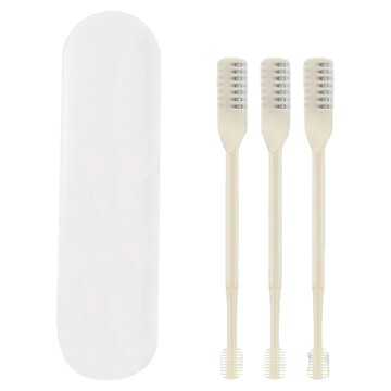 蕉蕉購物 不銹鋼雙頭鼻毛修剪器3入附收納盒 安全不鏽鋼材質 輕鬆修剪鼻毛  1組  白色