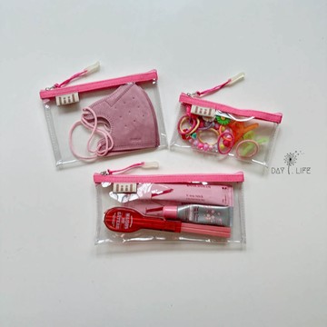 理理 liil - 透透馬卡龍輕便袋_小尺寸3入組-XS+S+M-甜心粉