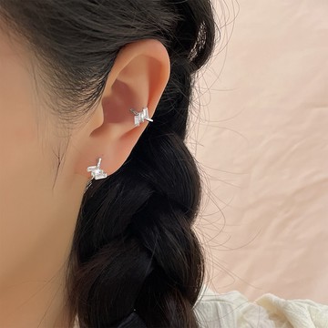 【格魯特】韓版免耳洞可調節 骨牌方鑽耳夾 (無耳洞,假耳環,可調節大小,單只價格)/XUJ 59