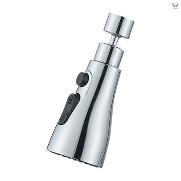 【專利產品】【有頻道】銀色  廚房水龍頭外接增壓防濺萬向噴頭 黃銅接頭（三種出水模式：小蠻腰/雙刀鋒/水柱）