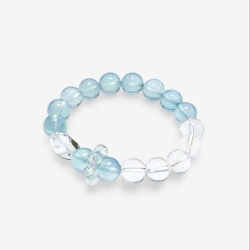 CHA 無畏之藍 海藍寶x白水晶 水晶手串 - 14cm