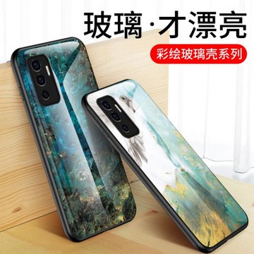 適用vivov23e手機殼硅膠保護套vivov23E全包防摔vivo V23e彩繪玻璃新款大理石維沃V23E男女潮牌5G外殼子vovo