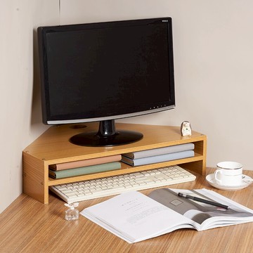 電腦增高架 桌面顯示器置物架 辦公支架轉角三角形簡約抽屜收納【不二雜貨】