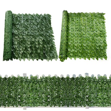 洛陽牡丹 仿真籬笆綠蘿葉子陽臺庭院裝飾植物藤條仿真塑膠籬笆綠植圍欄