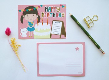 Happy Birthday 生日許願 明信片 生日卡片