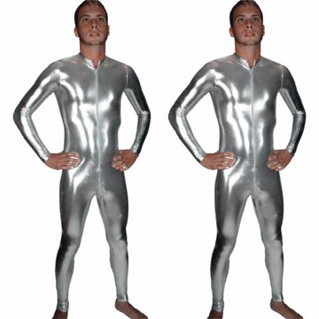 漆皮連身衣演出服緊身太空裝連體衣男女同款外星人開場舞機械舞服
