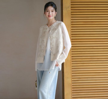 【層次感人絲】新中式復古中國風 刺繡亞麻上衣/背心