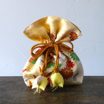 和服 絹 束口袋 招財FUGURO 頂級絲綢