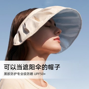 新品上市遮陽貝殻帽uv防曬防紫外綫遮臉空頂帽戶外運動女太陽帽子0415 UGYT