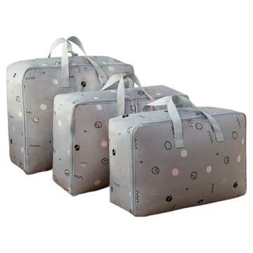 防水牛津布收納袋 Set 3  中/大/超大/特大  中(55 x 20 x 33cm)  灰圈圈  1組