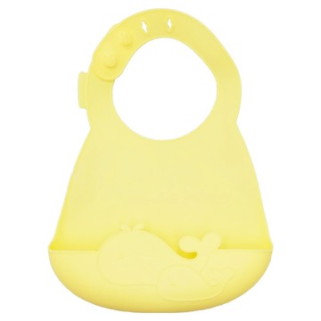 PUKU 藍色企鵝 果凍Q造型圍兜 矽膠材質 BPA Free 適用於3個月以上寶寶  黃鯨魚  1入  1件