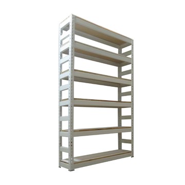 【空間特工】白色免螺絲角鋼書櫃-六層120x30x180cm