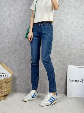 日常不費力的好感修身丹寧休閒褲