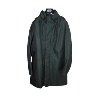 Jil Sander Raf Simons 14AW深墨綠色可拆卸內襯廓形風衣大衣IT48