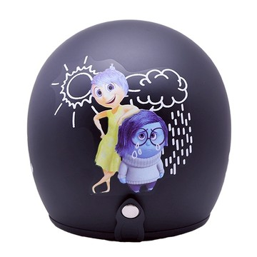 EVO 安全帽 CA-310M 腦筋急轉彎 消光黑 半罩 半拆洗 卡通圖案 正版授權