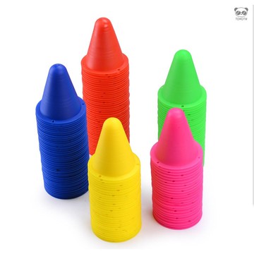 溜冰鞋路障 輪滑樁 體育訓練用平花樁 花樣練習障礙樁 軟樁輪滑樁 5色50個