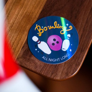 彩虹反光防水貼紙 - 霓夜保齡