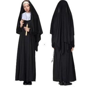 小廢物研究所 修女裝 萬聖節服裝 萬聖節道具 鬼修女面具 透套 變裝派對 cosplay 化裝舞會 大人變裝服 大人服裝