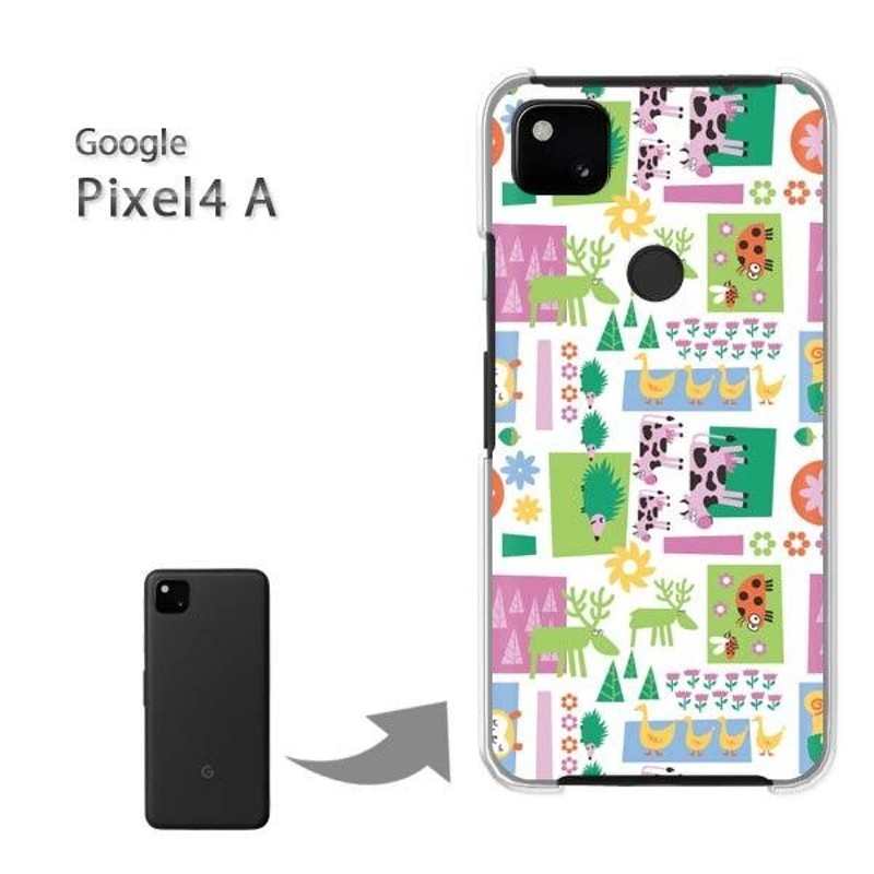 Pixel4A googole ハードケース デザイン ゆうパケ送料無料 動物(白