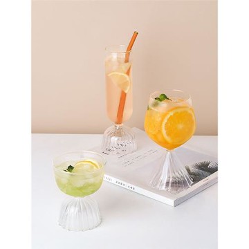 態生活高腳玻璃酒杯ins簡約風透明甜品杯雞尾酒杯創意香檳紅酒杯