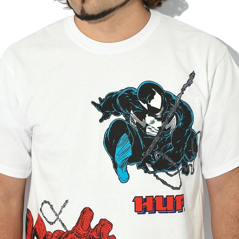 ハフ Tシャツ 半袖 HUF メンズ スパイダーマン フェイス オフ コラボ