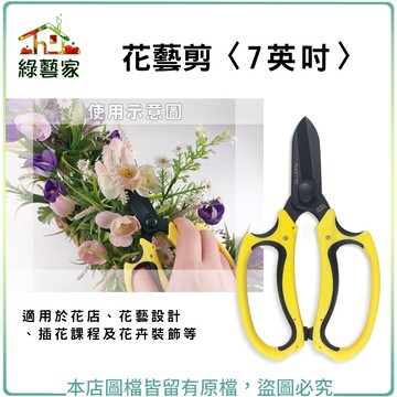 【綠藝家】花藝剪 7英吋 (台灣製花剪) // 園藝剪刀，防銹鐵氟龍耐用刀片 剪刀 園藝剪