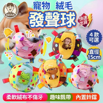 寵物玩具球【布萊恩👨🏻隔日到貨】寵物發聲球 寵物玩具 狗狗玩具 自嗨玩具 耐咬玩具 可水洗玩具 磨牙玩具 絨毛玩具