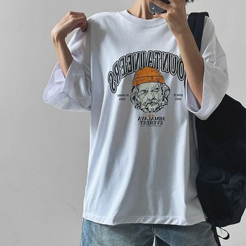 正韓Air cool堅挺棉登山印花短袖T恤 2色 YUPPIE 預購商品 0714