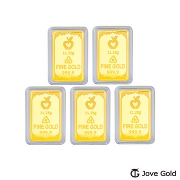 JoveGold 漾金飾 守護平安黃金條塊 - 參台錢*5（共15台錢）