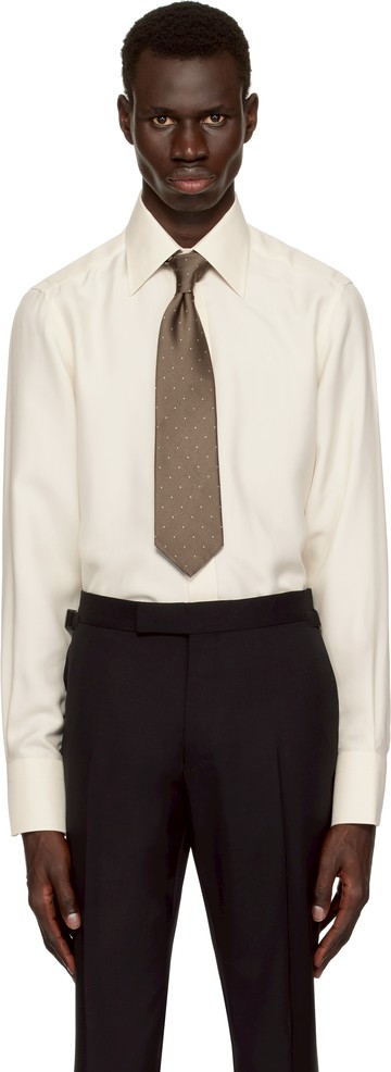 TOM FORD 灰白色 Silk Twill Slim Fit 衬衫