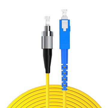 山澤 工程電信級SC-FC單模單芯光纖跳線 LSZH外被 抗拉80N 線徑3.0mm  5m  黃色  1條