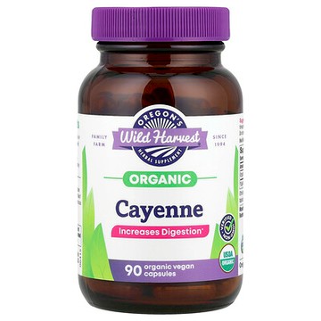 Oregon's Wild Harvest, 有機辣椒，90 粒有機全素膠囊（每粒膠囊 500 毫克）