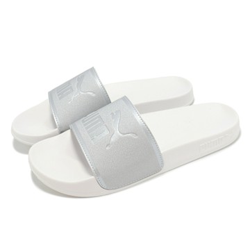 Puma 拖鞋 Leadcat 2 Aqua Metallics 女鞋 白 灰 緩衝 一片拖 涼拖鞋 40170701