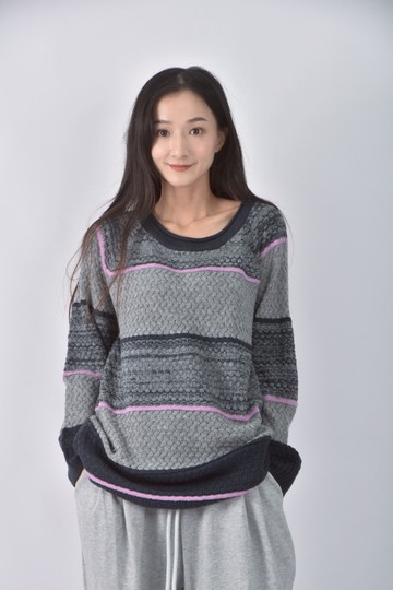 (M) pscompany條紋灰色毛衣