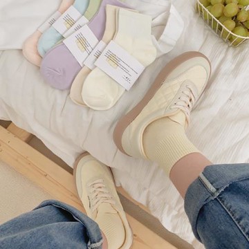 純色低幫短襪子女純棉ins潮春夏季薄款日系運動短筒襪學生中筒襪