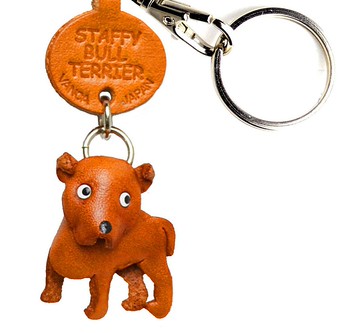 史塔佛郡鬥牛犬 犬 真皮鑰匙圈 牽繩吊飾 手作 日本製造 VANCA