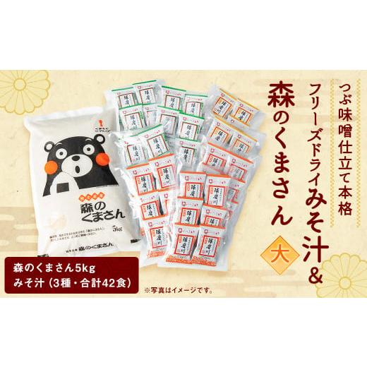 ふるさと納税 熊本県 人吉市 本格 フリーズドライ みそ汁 42食3種 ＆ 森のくまさん (米) 大セット お米 豚汁