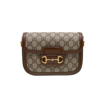 GUCCI 658574 HORSEBIT 1955 GG SUPREME 帆布迷你肩背包馬鞍包