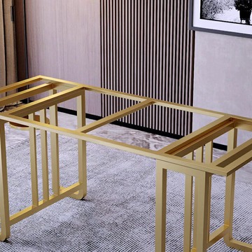 優樂悅~定制巖板桌腿支架大理石餐桌腳大板桌桌腳金屬不銹鋼桌架茶幾腳架
