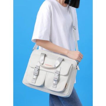 新款好看的便攜手提電腦包14寸女士單肩斜挎包筆記本15.6寸大容量