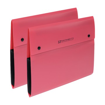 ECO Chungwoon 12層分格風琴夾 A4 12 Pocket Document File 紅色  2個