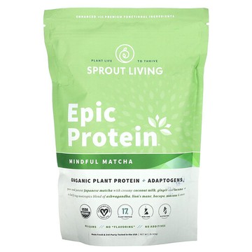 Sprout Living, Epic Protein，靜心抹茶味，1 磅（456 克）