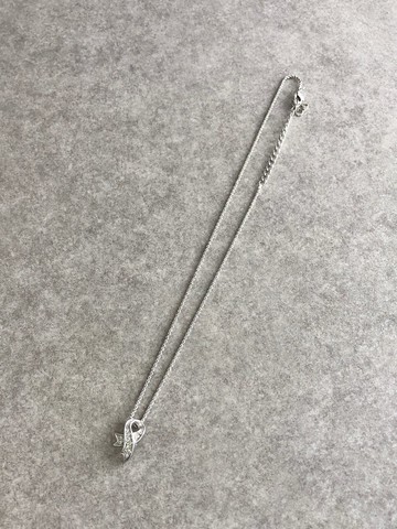 【日本直送 名牌中古包】Christian Dior 克裡斯汀‧迪奧 項鍊 銀色 緞帶 寶石 復古 42u4s3