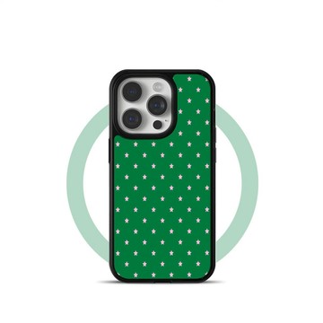 綠色波點星星 適用蘋果18promax手機殼 iPhone17/16新款15超好看綠色