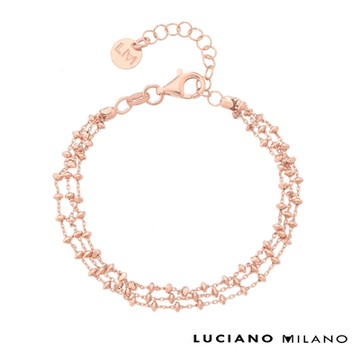 LUCIANO MILANO 與你相伴 純銀手鍊(玫瑰金色)