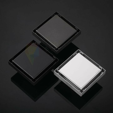 隱形地漏黑色304不銹鋼防臭隱藏地漏衛生間浴室藏式地漏現貨跨境{鑫弘-工葉電器}可開發票