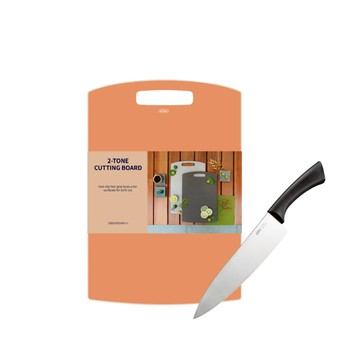 料理刀21cm/KIMS品牌雙面砧板 2件組